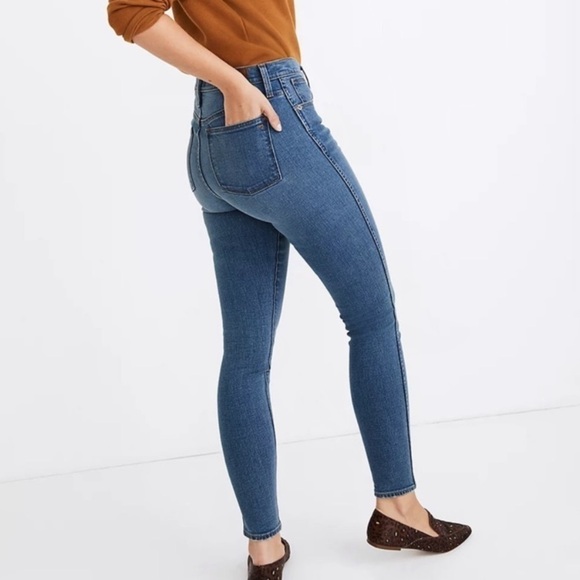 NWT Madewell 10” High Rise Skinny Jeans In Dewitt Wash: Button Front Tencel - Picture 2 of 8